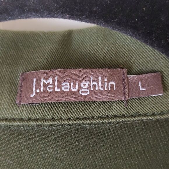 J. McLaughlin Wrap Dress 3/4 Length Sleeves Notched Lapel Green Size L - Picture 3 of 11